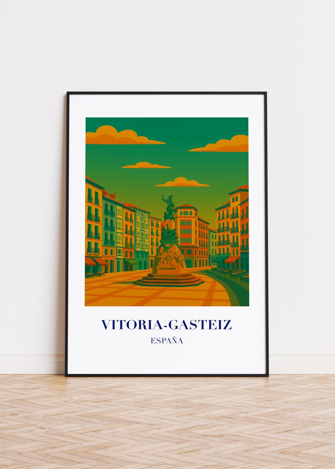 Vitoriagasteiz Spain Modern City Poster Print