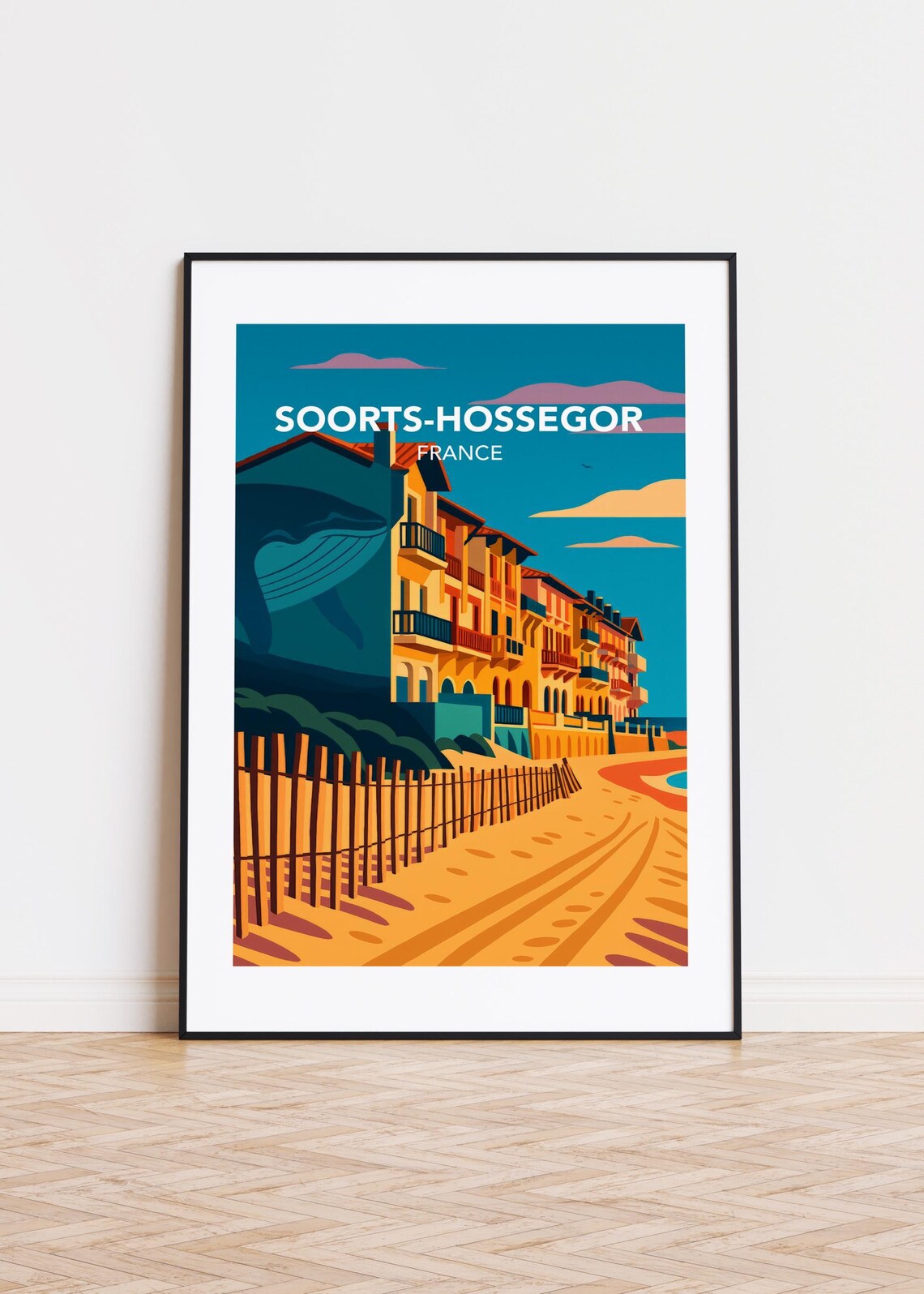 Soorts Hossegor France Sandy Beach Dunes Surf Town Travel Poster