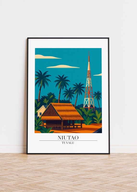 Niutao Illustration Art Print Tuvalu Poster