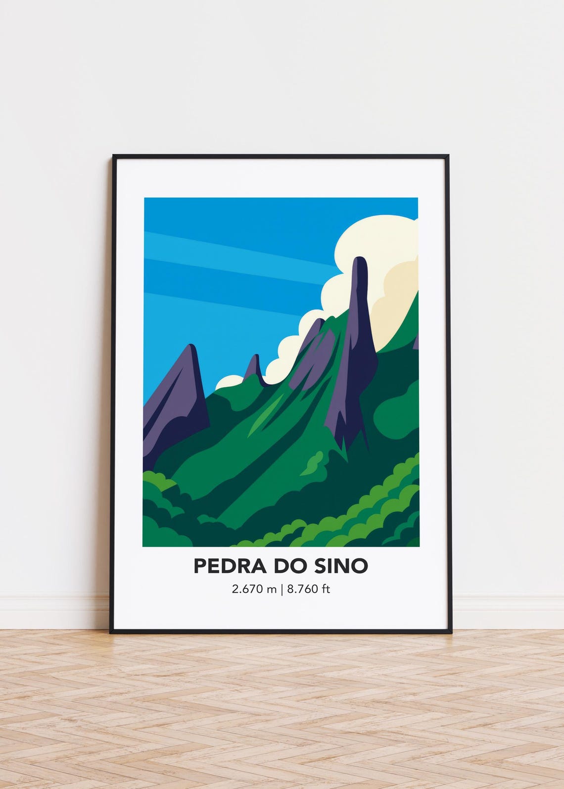 Pedra Do Sino Mountain Print Modern Minimalist Art Poster