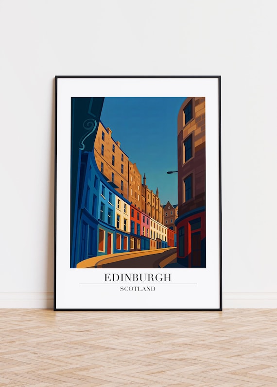 Edinburgh Illustration Modern Travel Poster