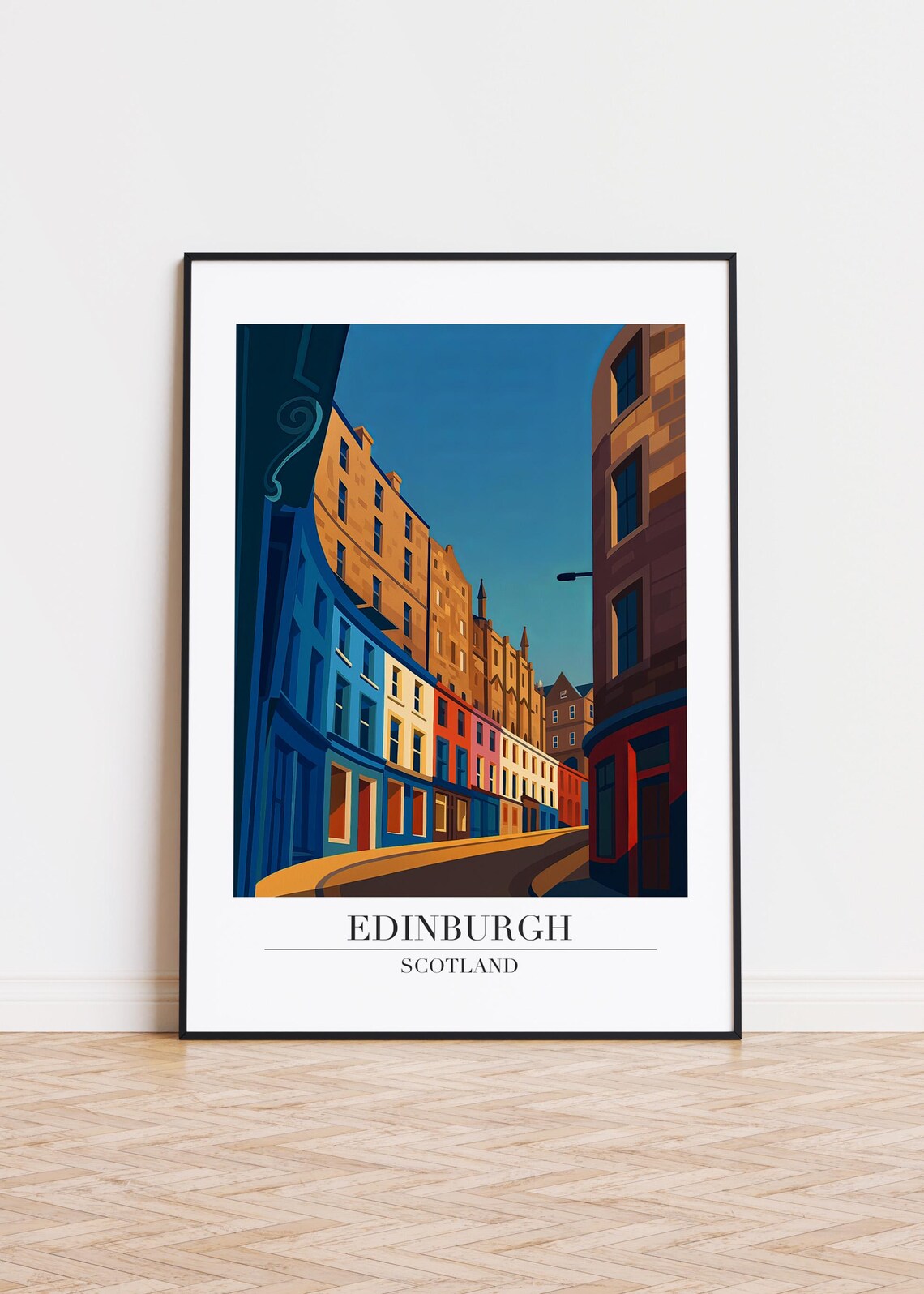 Edinburgh Illustration Modern Travel Poster
