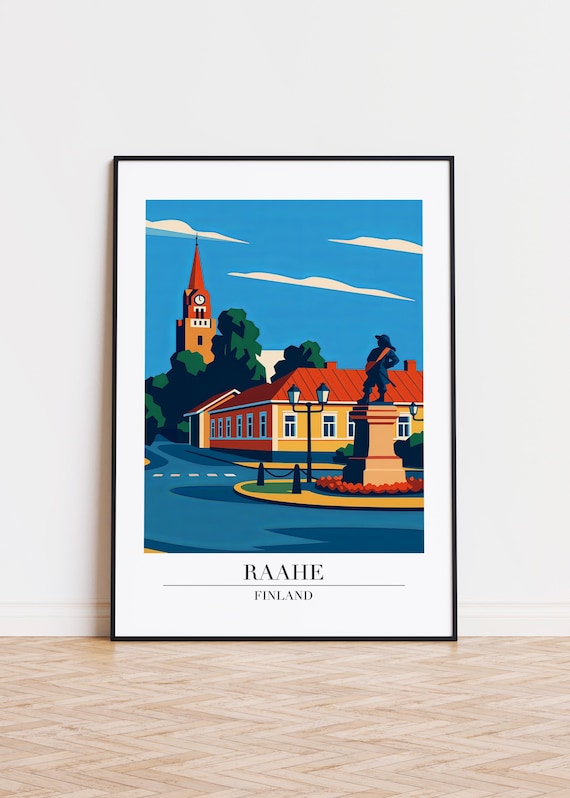 Raahe Finland Poster City Illustration Art Print