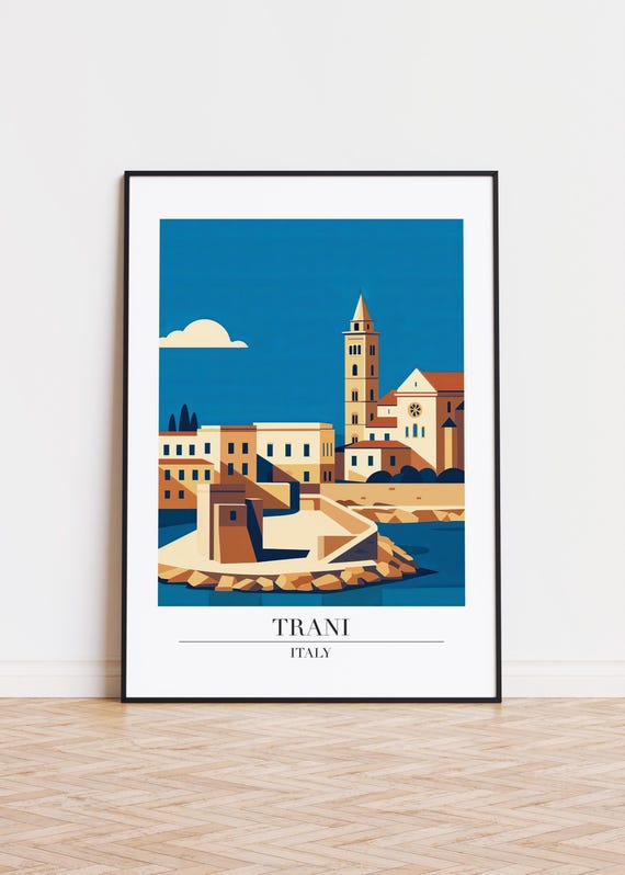 Trani Italy Poster Skyline Art Print