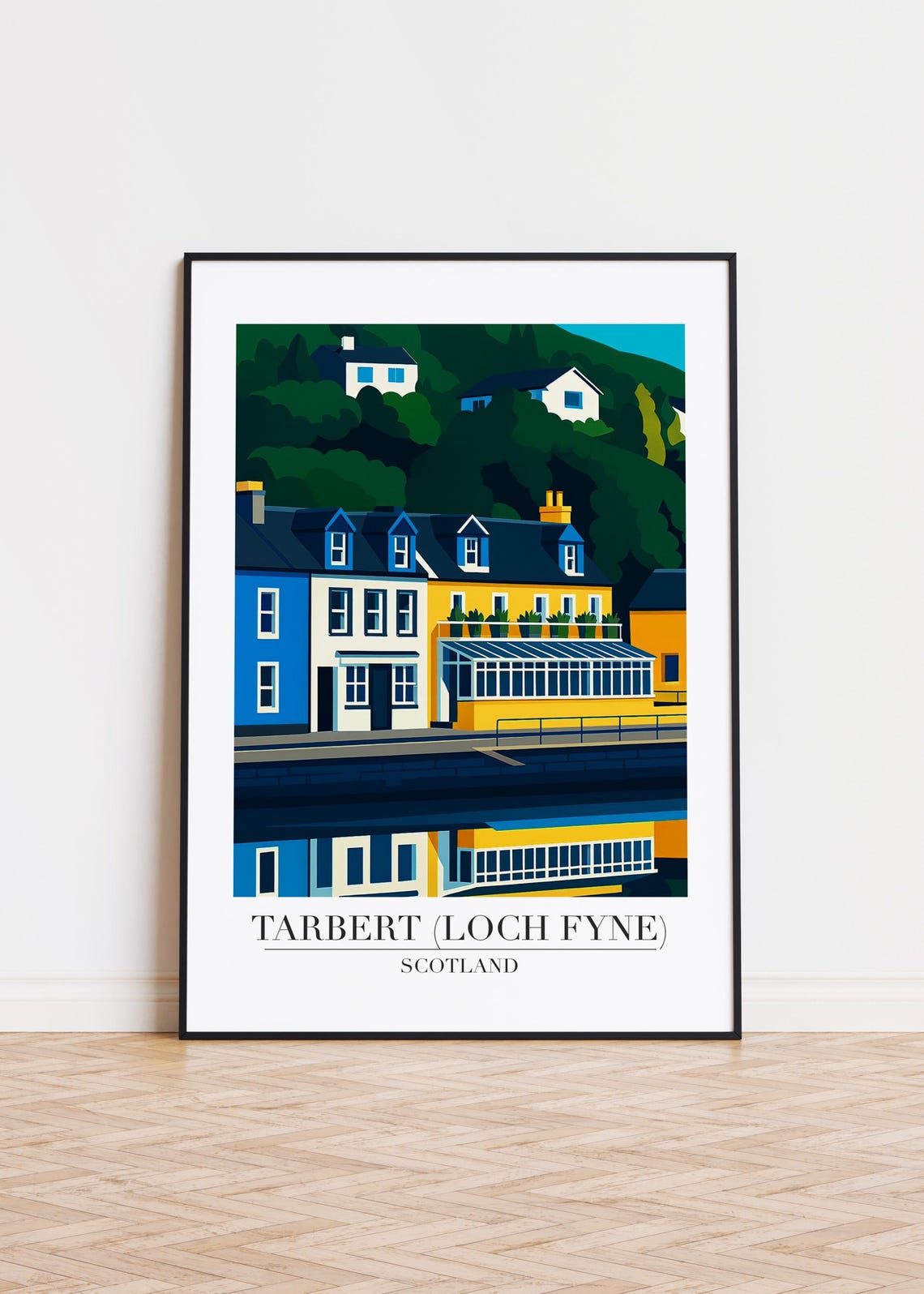 Tarbert Loch Fyne Scotland Waterfront Houses Travel Art Poster