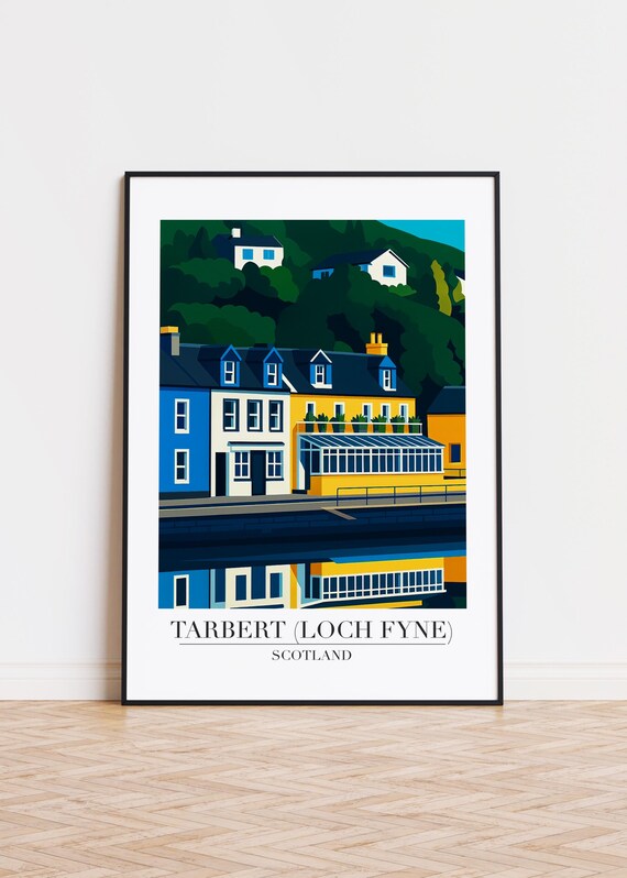 Tarbert Loch Fyne Scotland Waterfront Houses Travel Art Poster