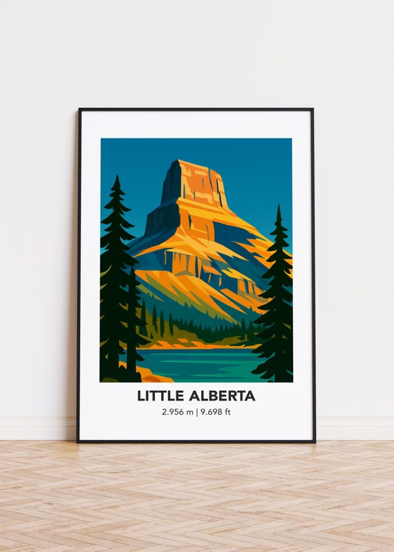 Little Alberta Poster Mountain Print Modern Minimalist Art