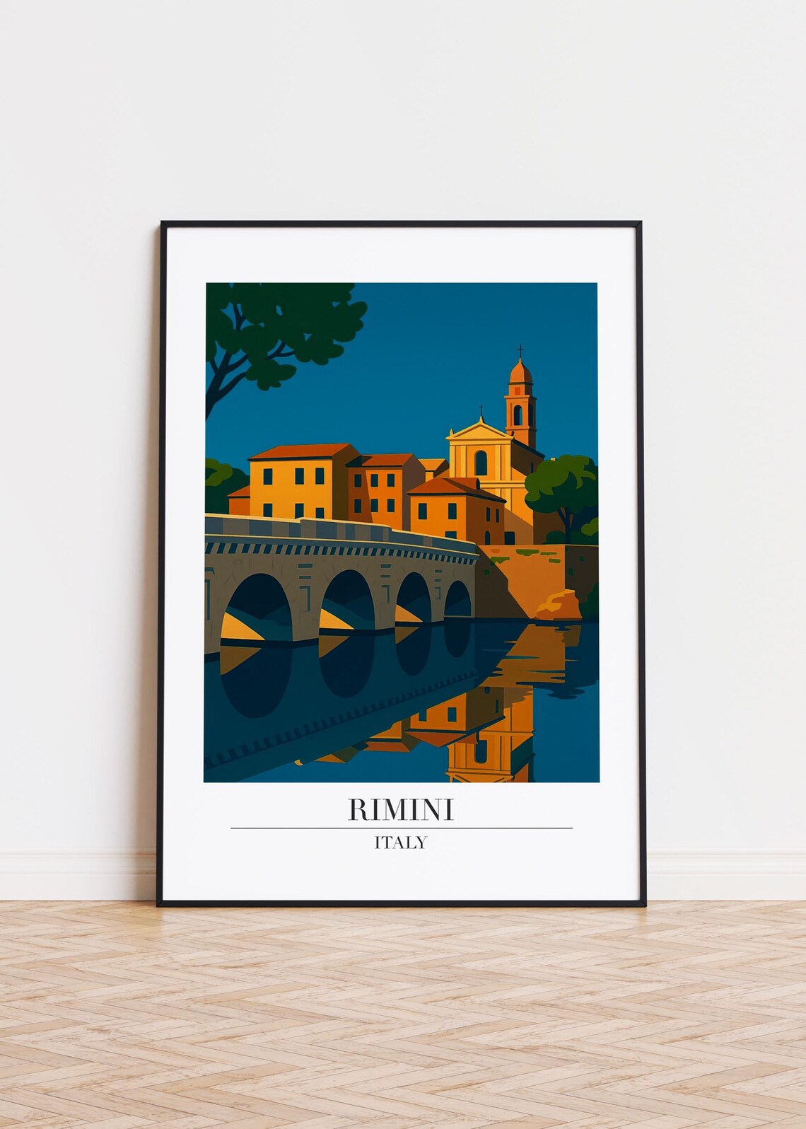 Rimini Italy Modern City Illustration Poster