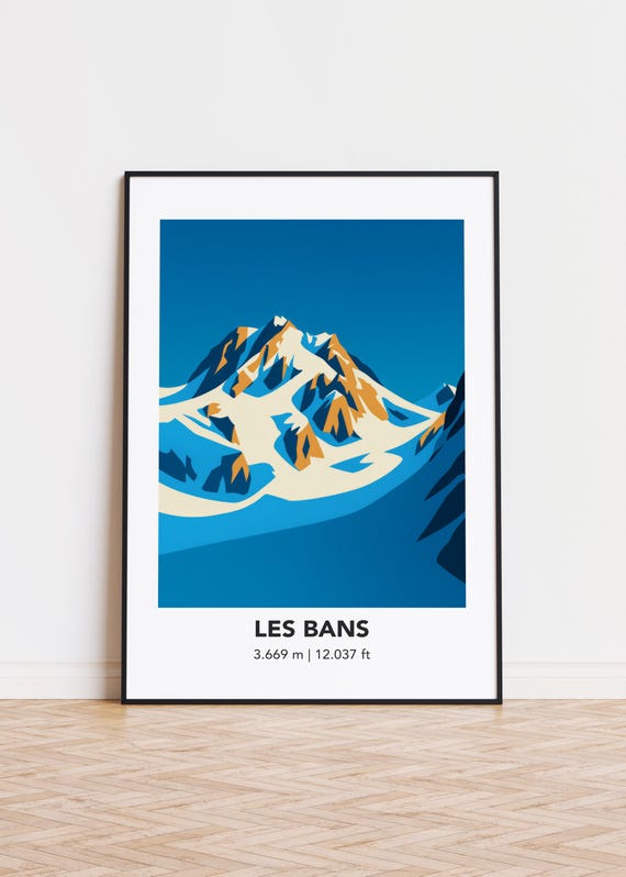 Les Bans Mountain Art Print Modern Silhouette Poster