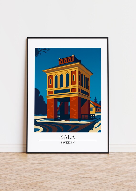 Sala Sweden Poster City Illustration Art Print