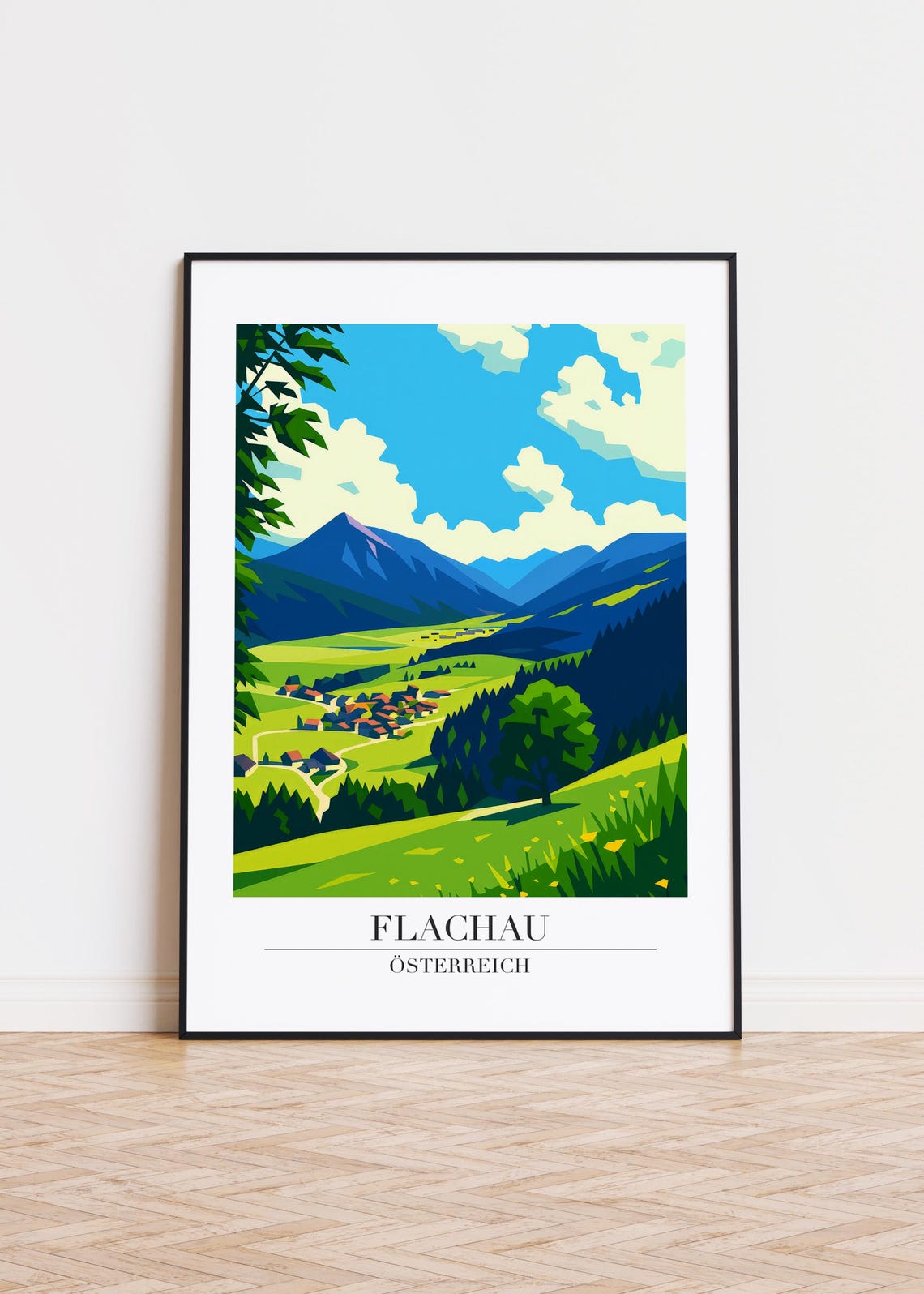 Flachau Austria Modern Travel Poster