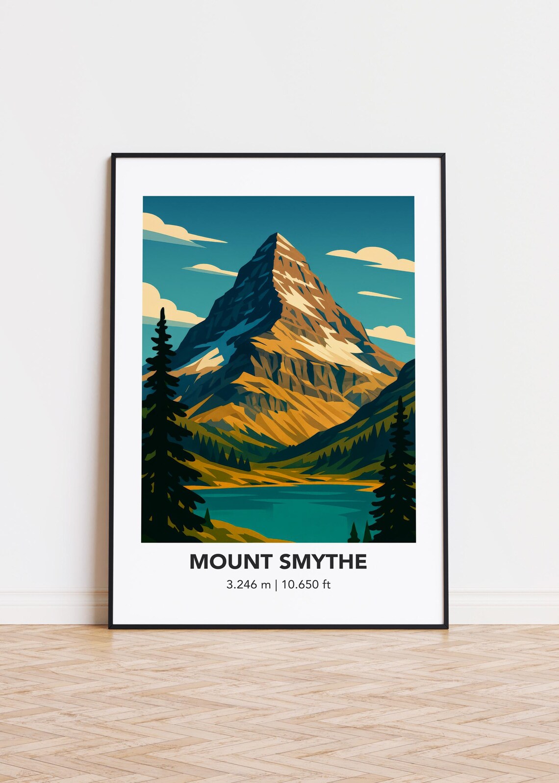 Mount Smythe Poster Print, Mountain Illustration