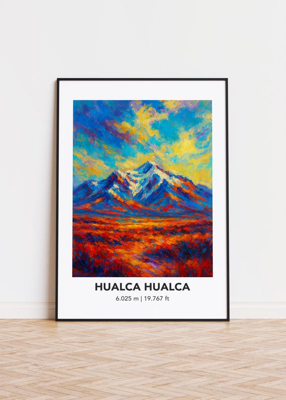 Hualca Poster Mountain Print Modern Oil Painting Style Art