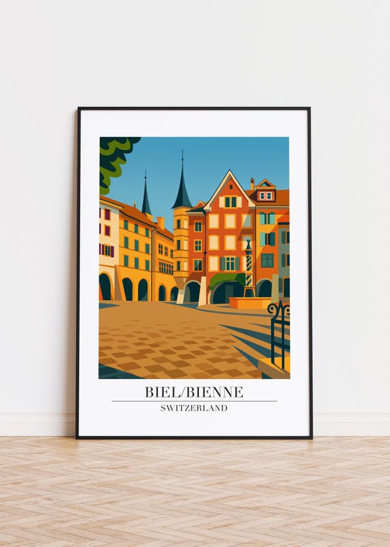 Bielbienne Switzerland Poster Modern City Art Print