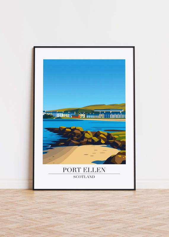Port Ellen Scotland Poster Modern City Art Print