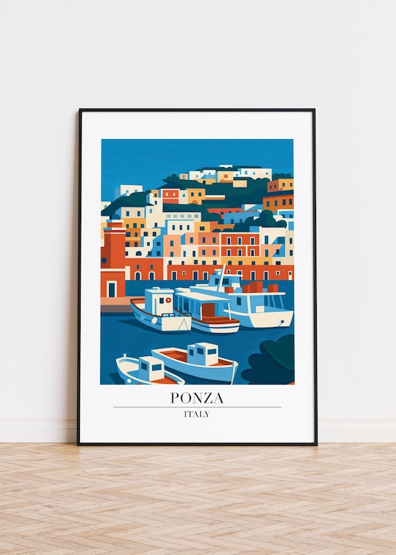Ponza Italy Modern Travel Poster