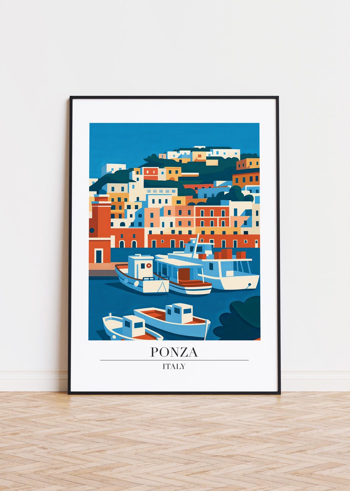 Ponza Italy Modern Travel Poster