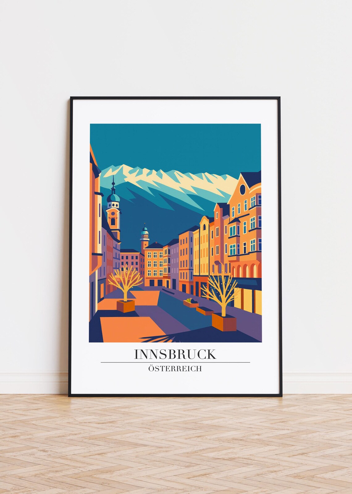 Innsbruck Austria Modern City Illustration, Poster