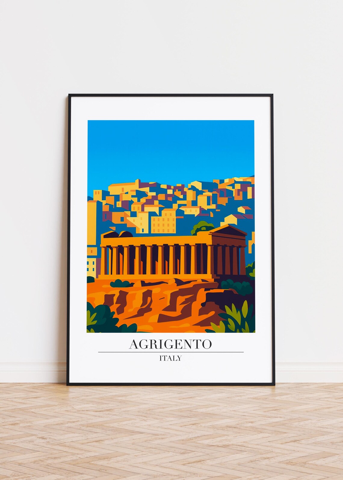 Agrigento Italy Modern City Illustration Poster