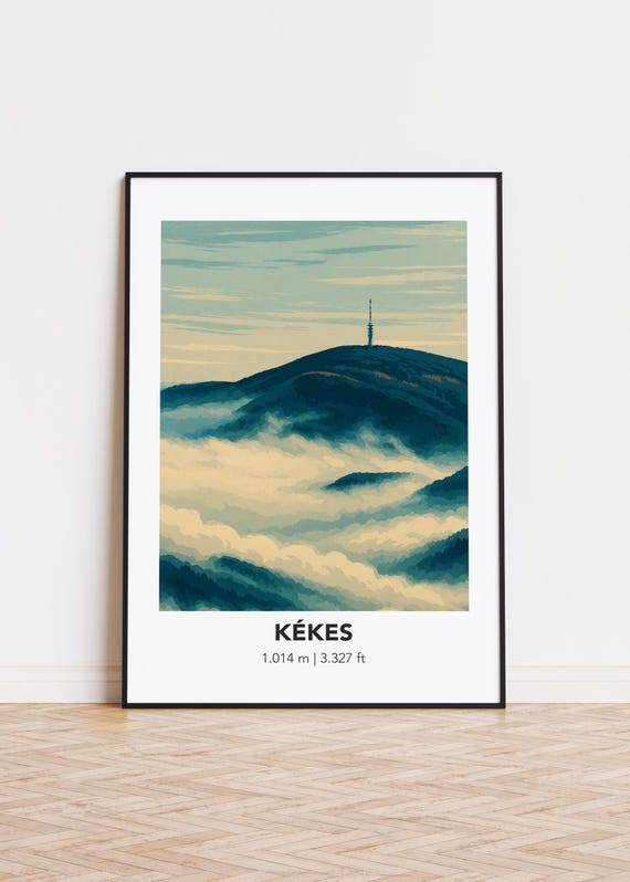 Kkes Mountain Poster Hungarian Landscape Art Print