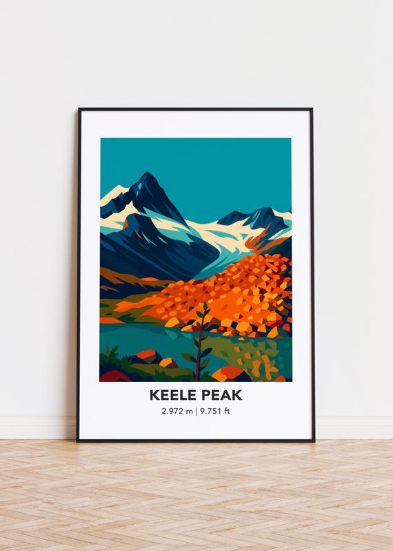 Keele Peak Poster Mountain Print Modern Minimalist Art