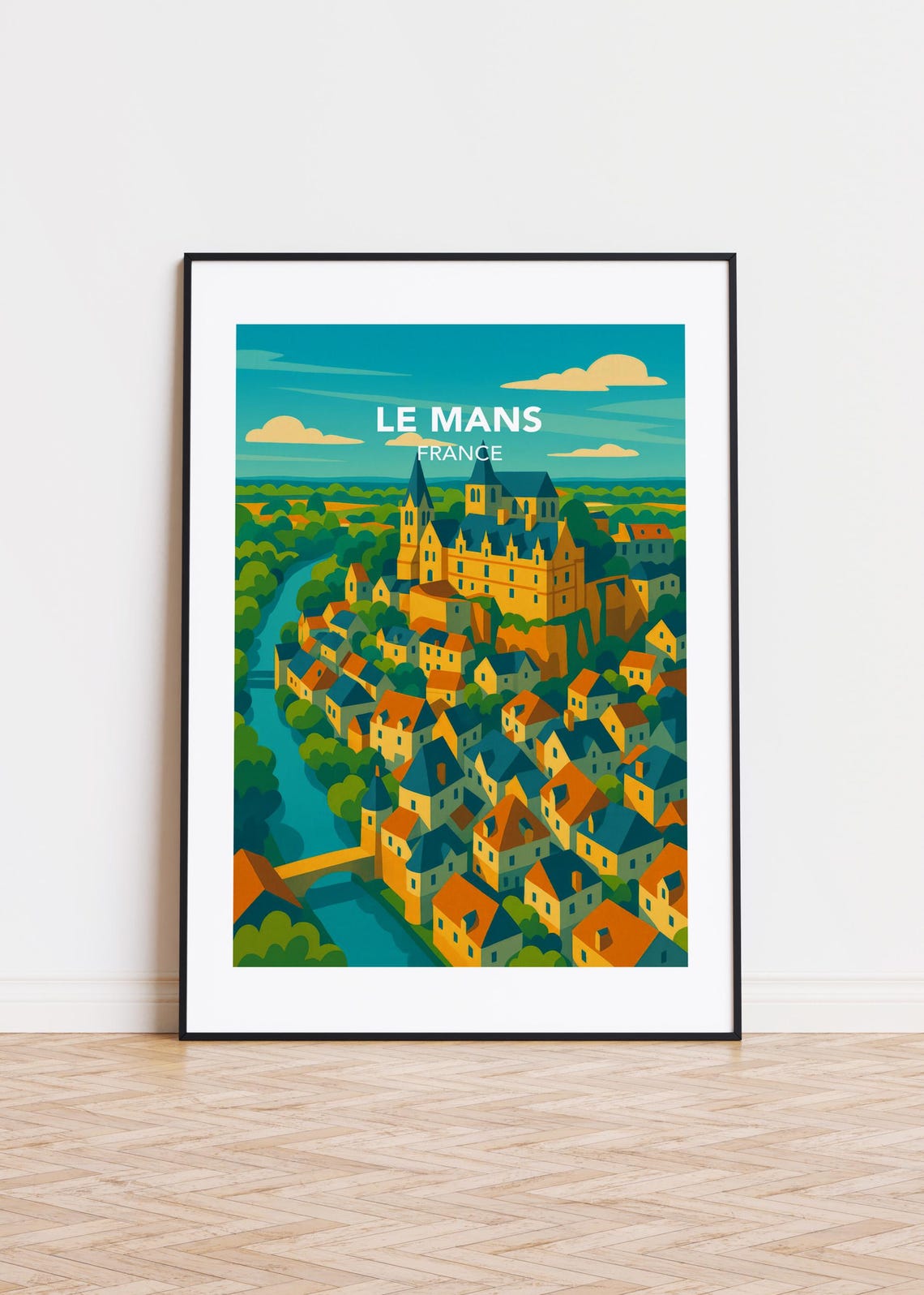 Le Mans Illustration Modern City Art Print