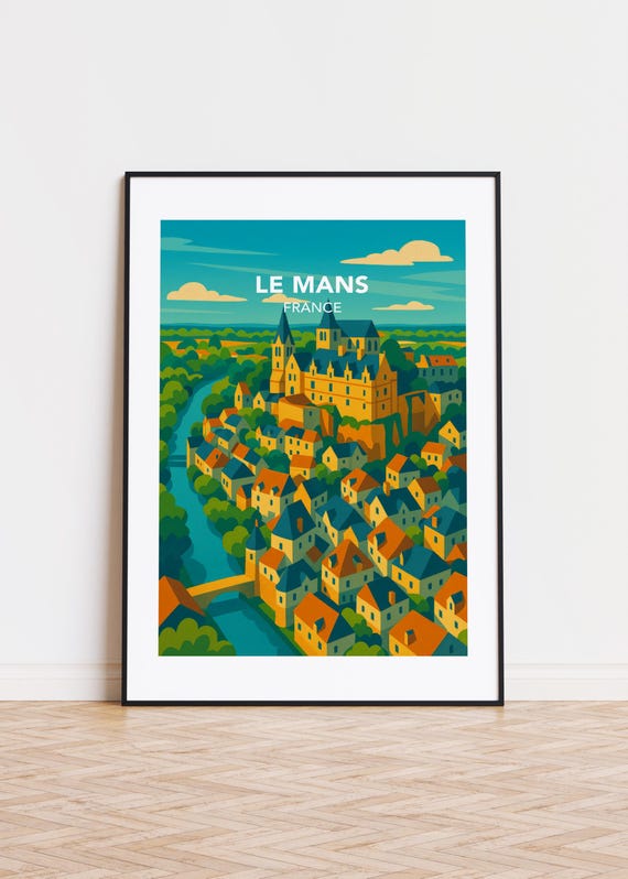 Le Mans Illustration Modern City Art Print