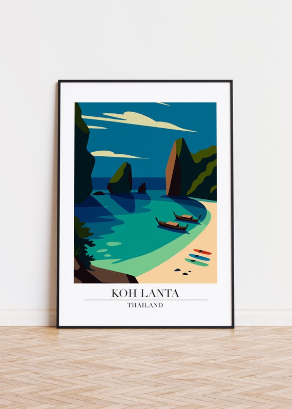Koh Lanta Travel Poster Modern City Art Print