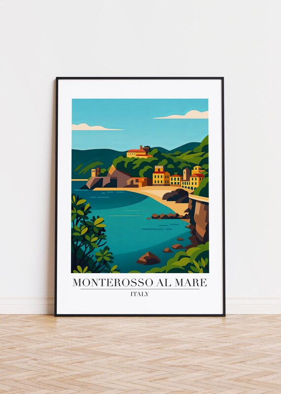 Monterosso al Mare Italy Coastal Village Cinque Terre Travel Poster
