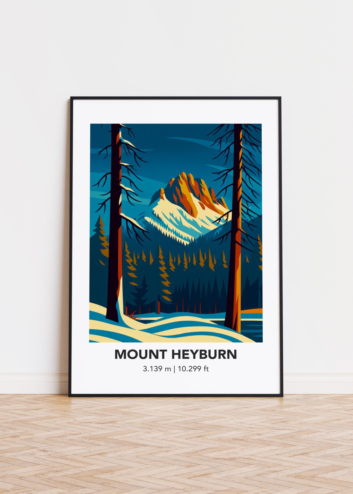 Mount Heyburn Minimalist Mountain Illustration, Art Print