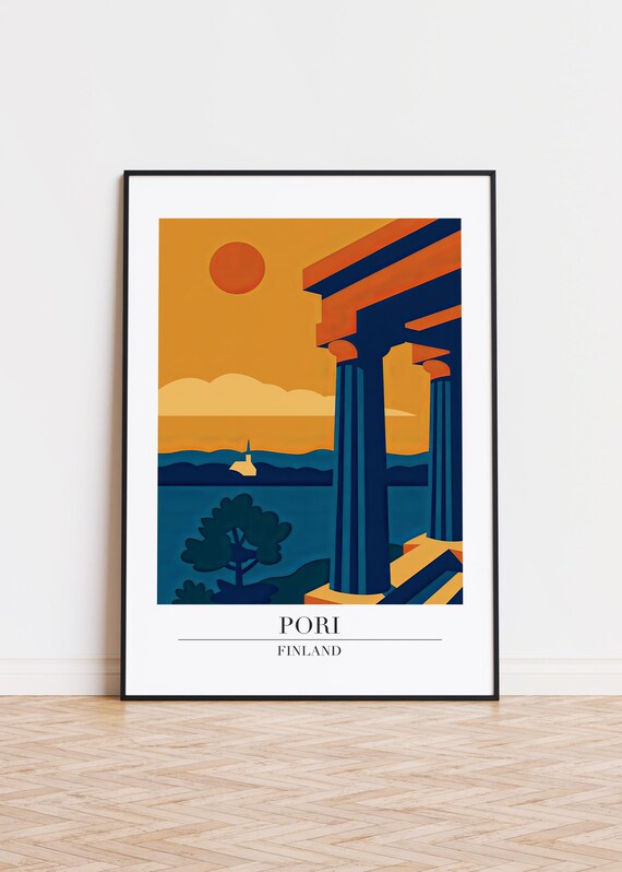 Pori Finland Poster City Illustration Art Print