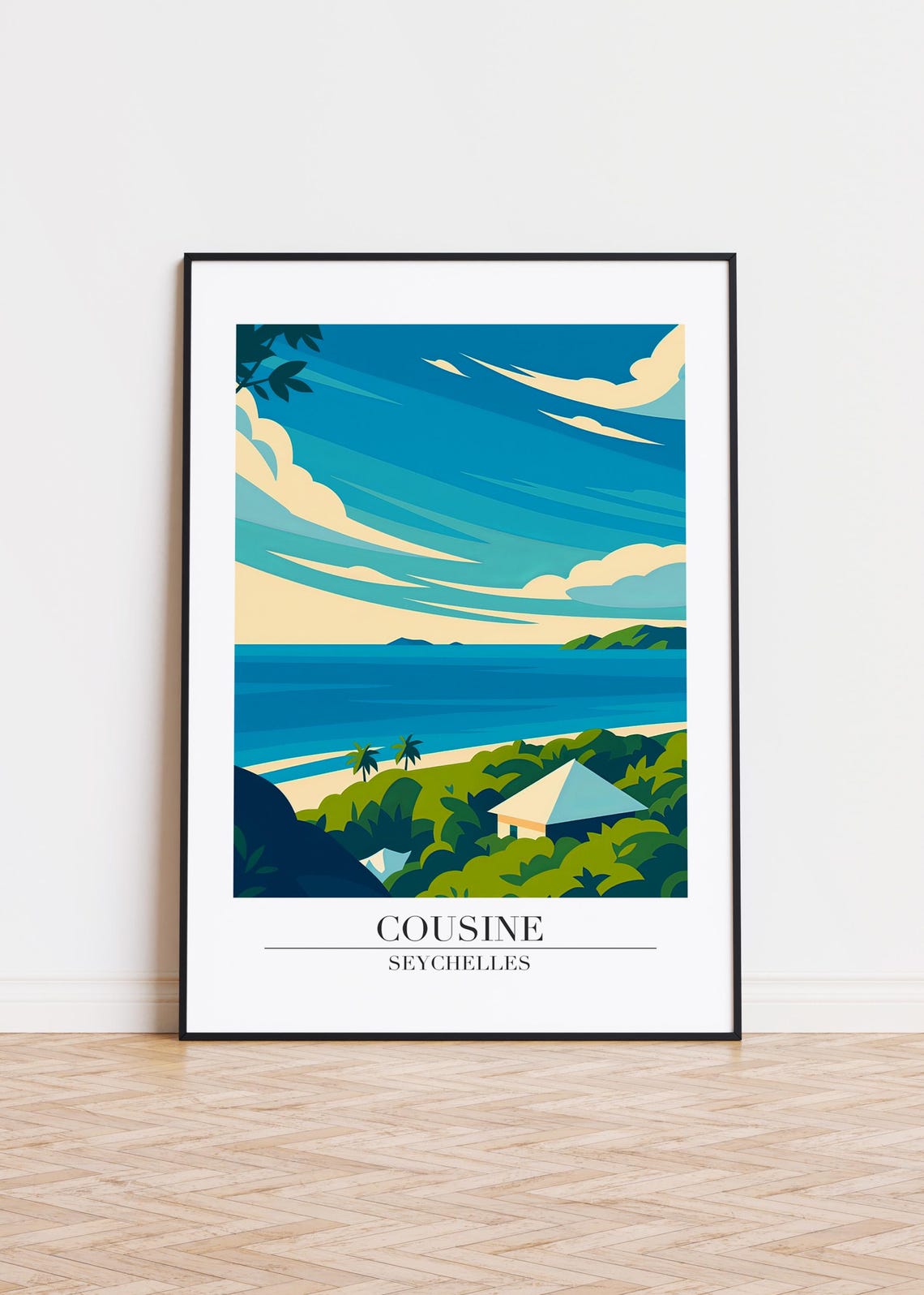 Seychelles Cityscape Poster Modern Travel Art Print