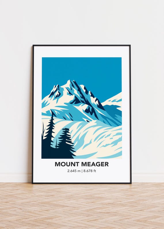 Mount Meager Poster Modern Minimalist Mountain Art Print