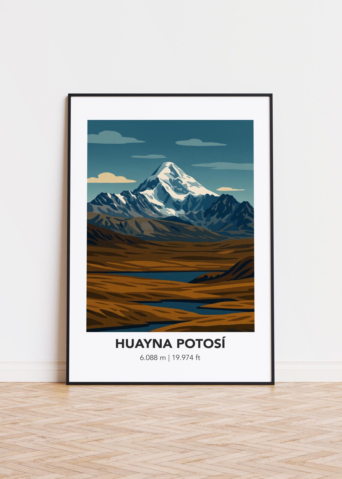 Huayna Potos Mountain Art Print, Travel Poster