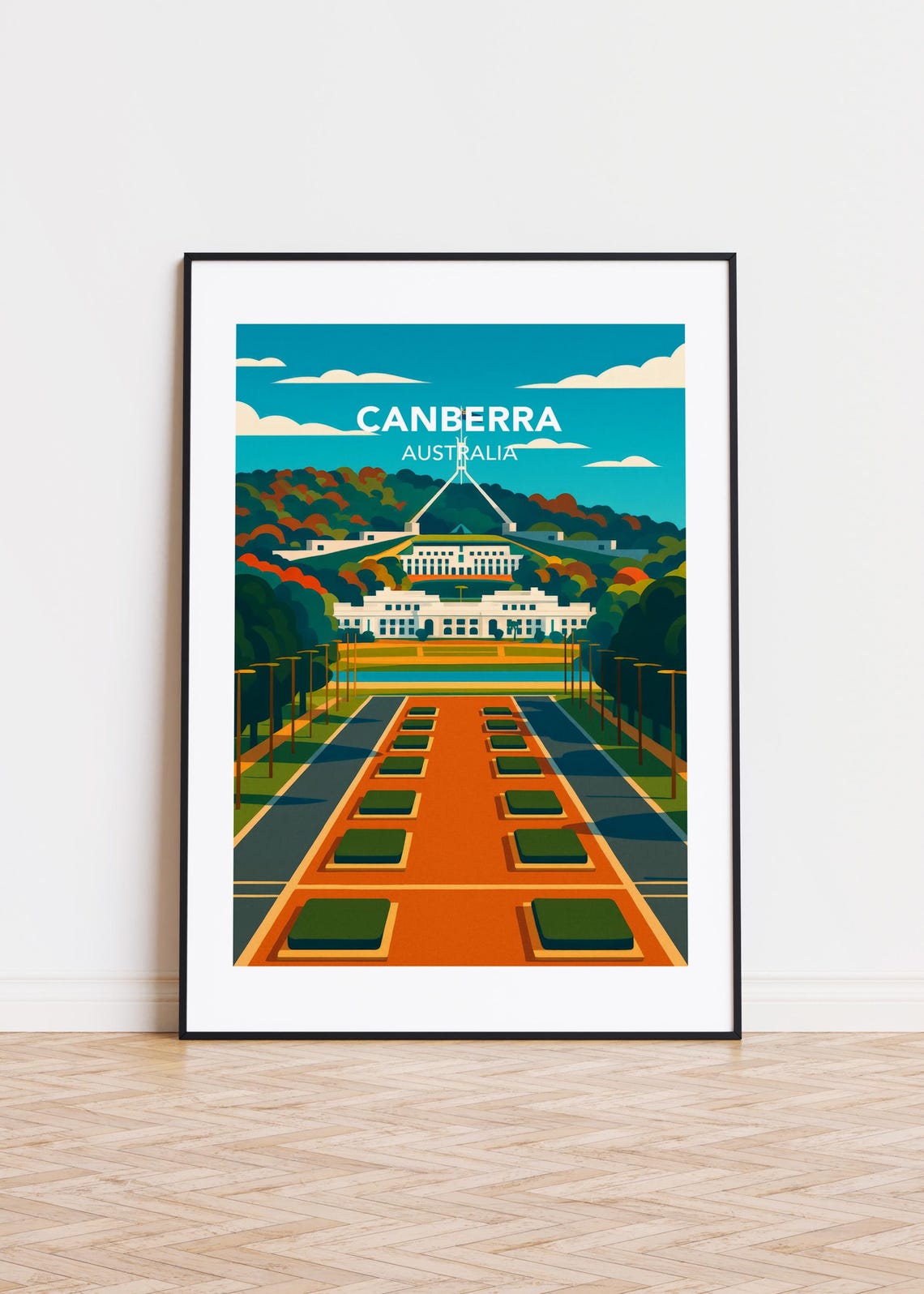 Canberra Australia Parliament House Avenue Landmark View Poster