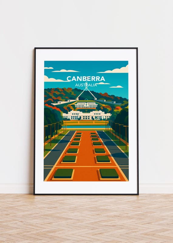 Canberra Australia Poster Modern City Art Print