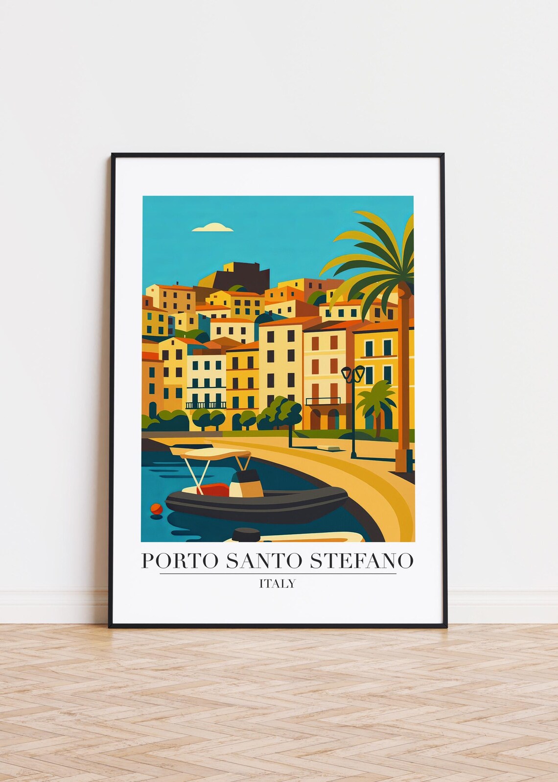 Porto Santo Stefano Italy Travel Poster, Art Print