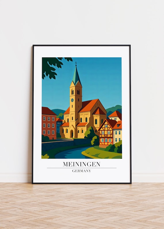 Meiningen Germany Poster City Illustration Art Print