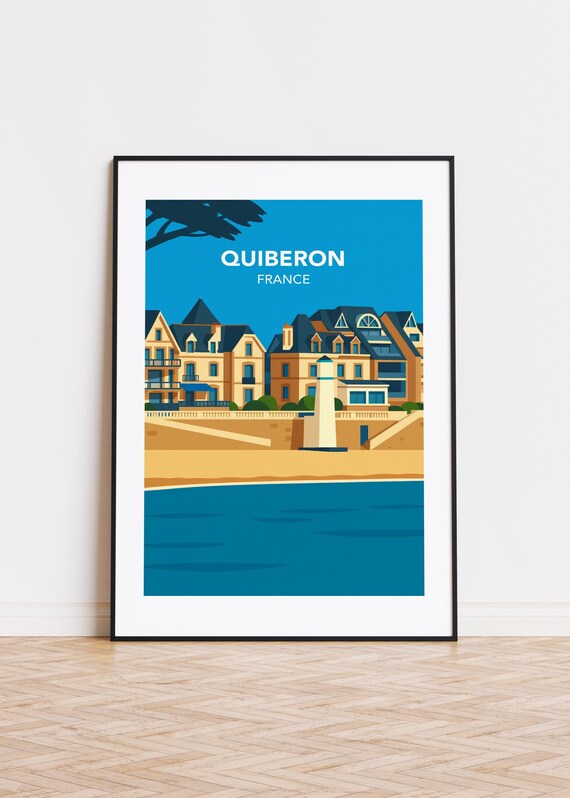 Quiberon France Beachfront Hotels Seaside Resort Travel Poster