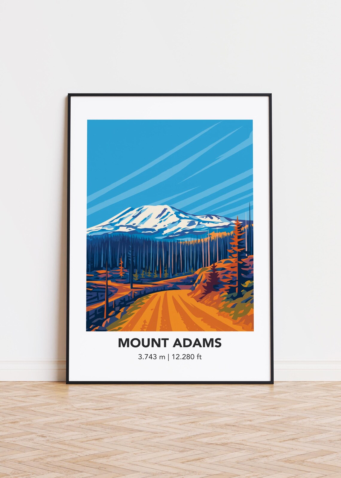 Mount Adams Illustration Poster Print