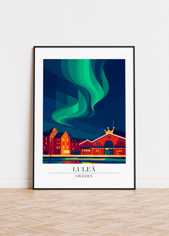 Lule Sweden Poster City Illustration Art Print