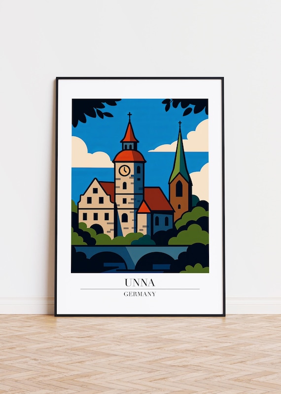 Unna Germany Poster Modern City Illustration Art