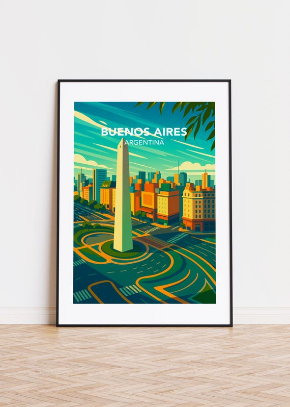Buenos Aires Poster Modern Argentina Illustration