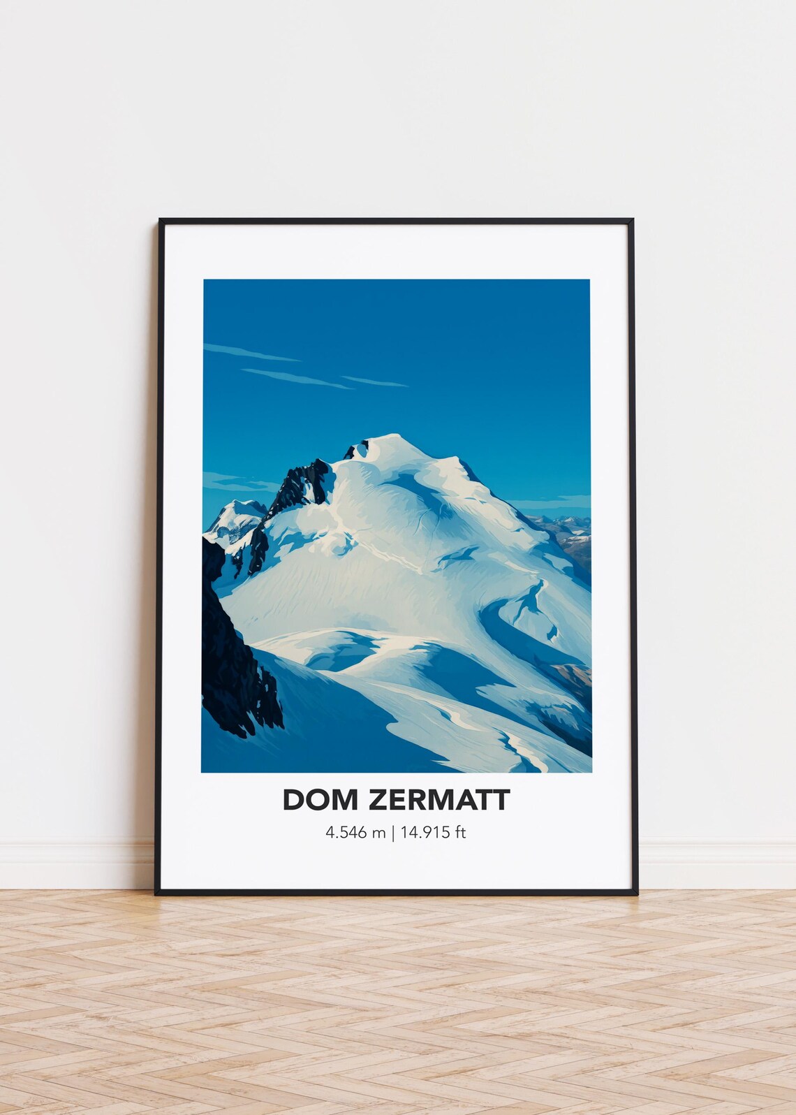 Dom Zermatt Switzerland Snowcapped Alpine Peak Landscape Poster