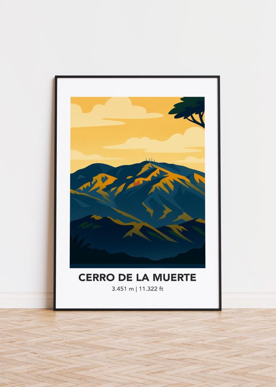 Cerro De La Muerte Mountain Art Print Summit Silhouette Poster