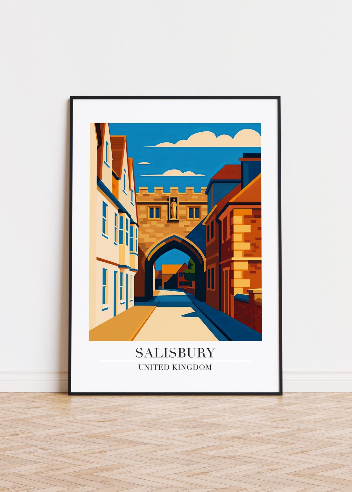 Salisbury Illustration Poster Print, UK City