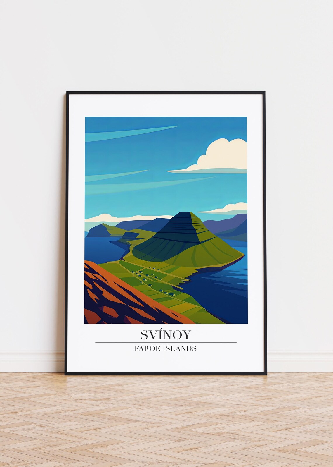 Svnoy Faroe Islands, Modern Scandinavian Art Print