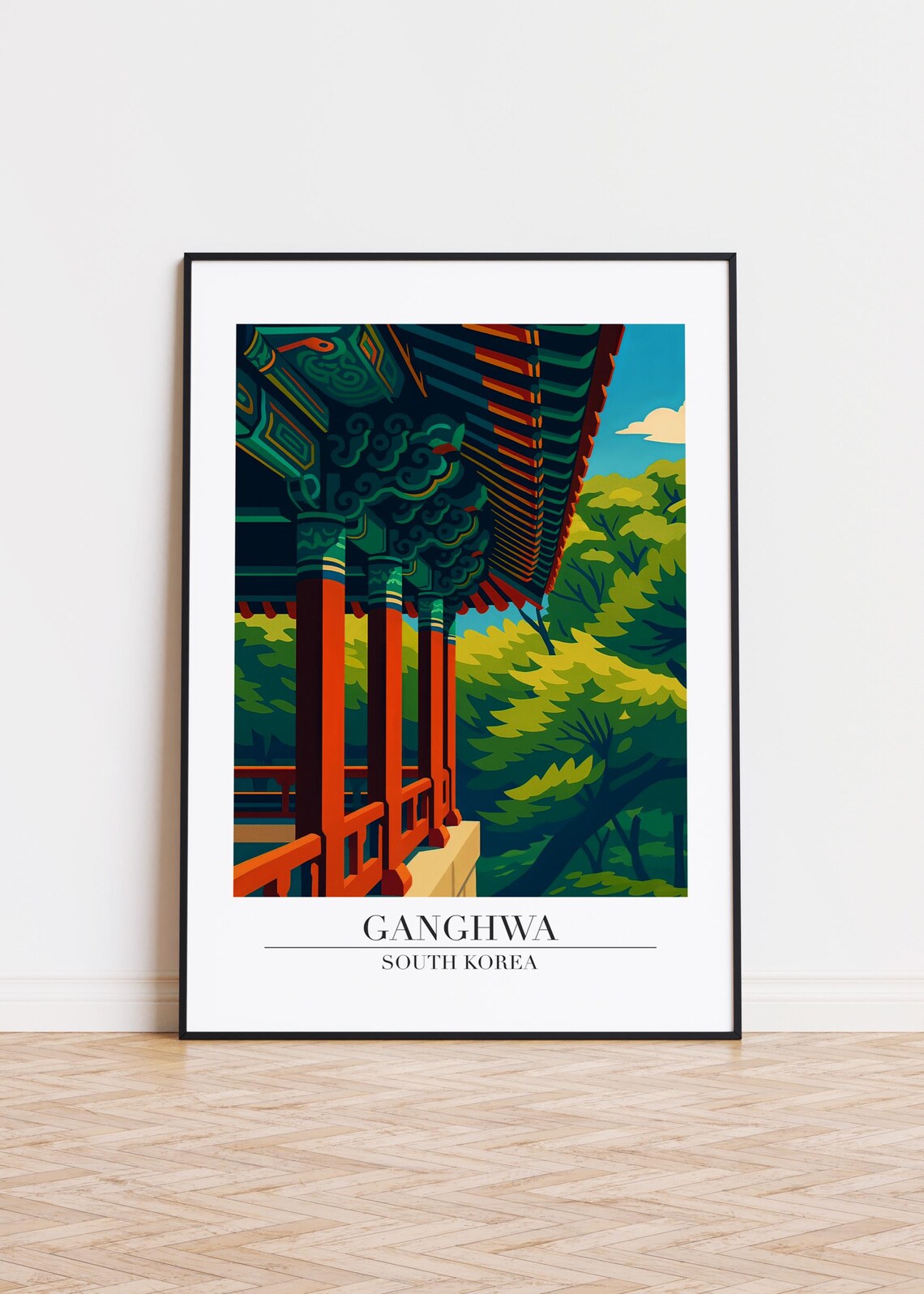 Ganghwa South Korea Painted Temple Eaves Traditional Art Poster
