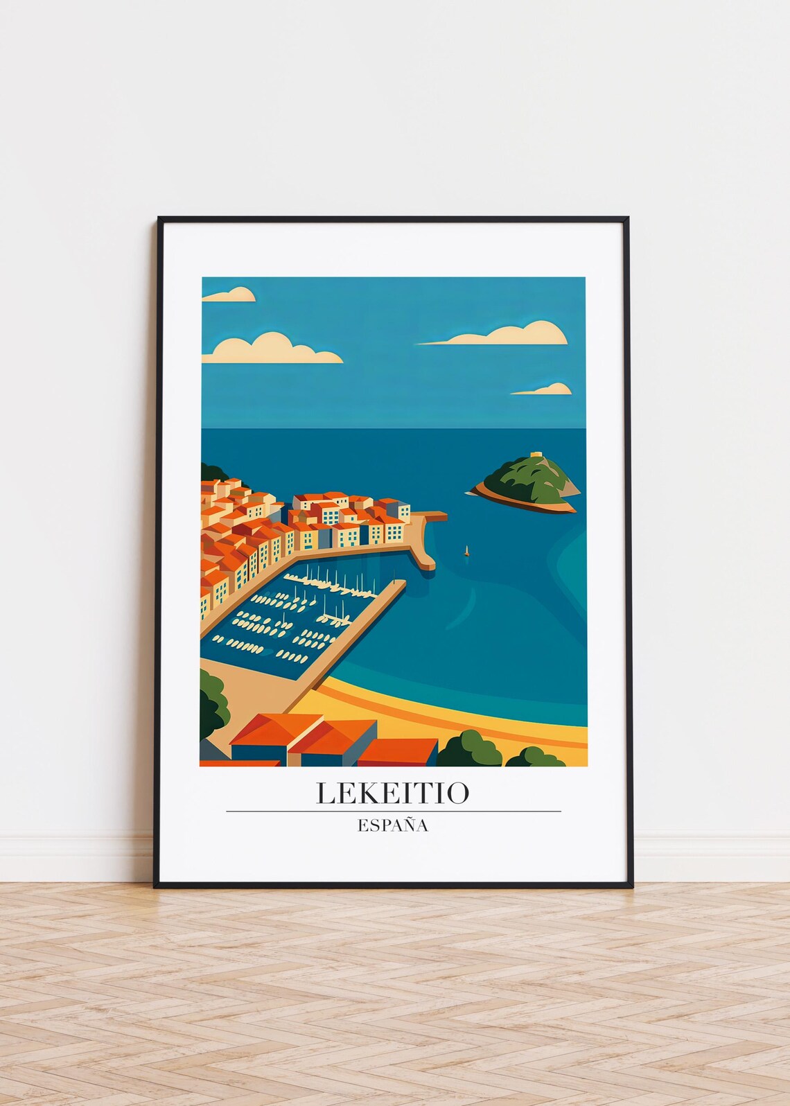 Lekeitio Spain Poster, Modern City Skyline