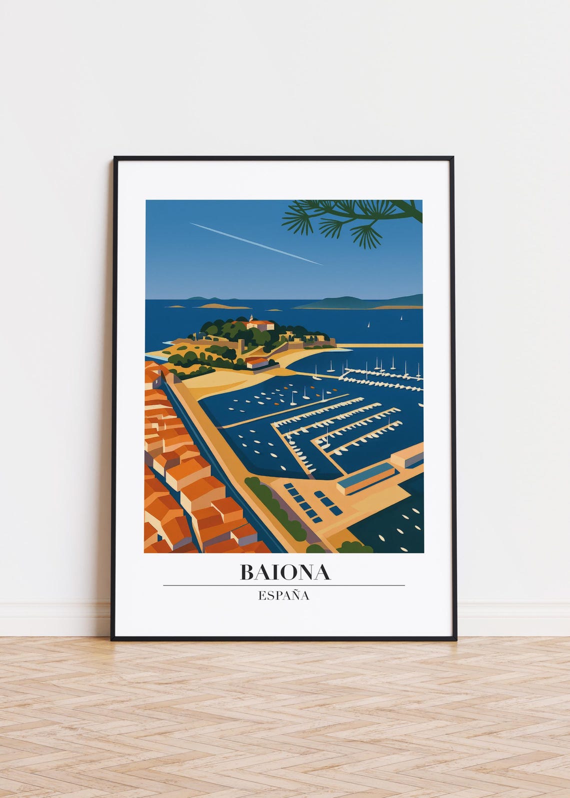Baiona Spain Modern Travel Poster
